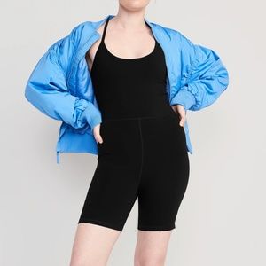 New Old Navy PowerChill cami bodysuit bike shorts romper black size XS